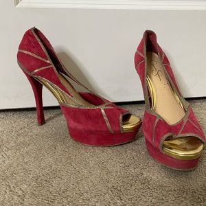 Jessica Simpson Suede Platform Heels